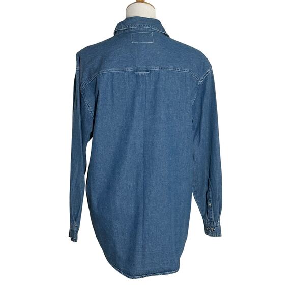 Tantrum Blues women's size M denim 100% cotton long sleeve Christmas shirt - Picture 2 of 7